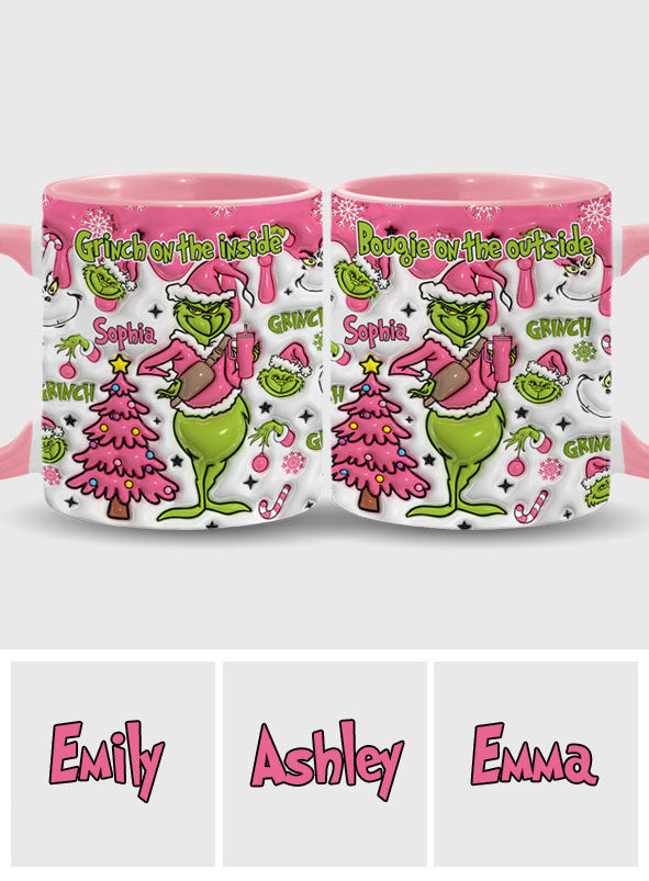 Personalized Grinch Accent Mug Custom Name Holiday Gift Accent Mug GradoCreations