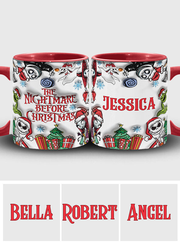 Personalized Nightmare Before Christmas Accent Mug Gift for Halloween & Christmas Accent Mug GradoCreations