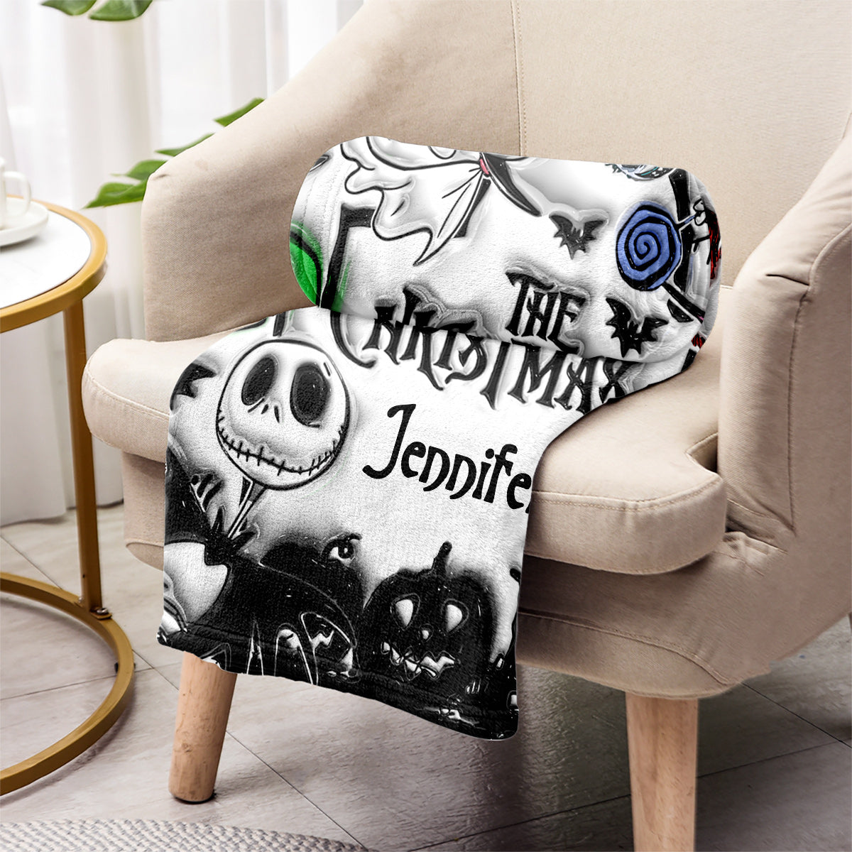 Personalized Nightmare Before Christmas Blanket Gift for Kids Blanket GradoCreations