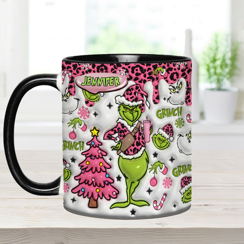 Personalized Grinch Accent Mug Custom Name Holiday Gift Accent Mug GradoCreations