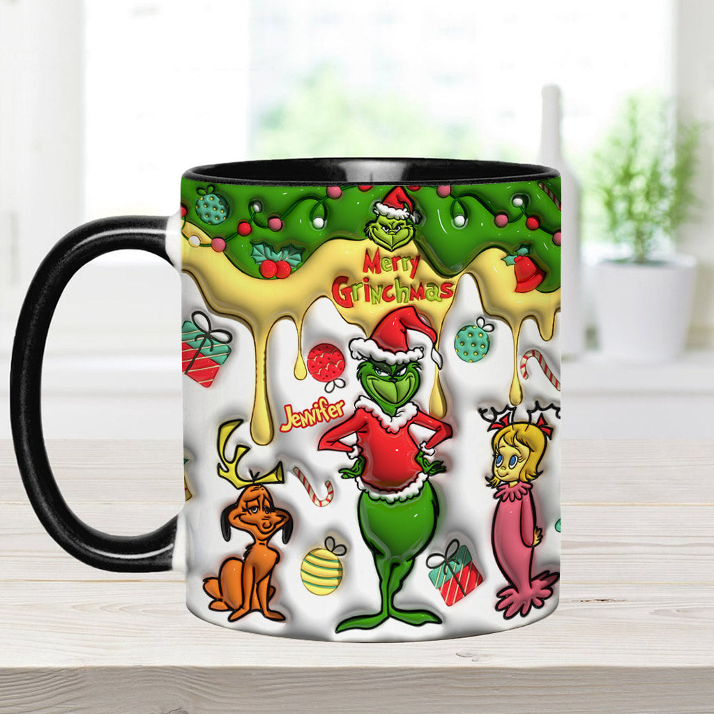Personalized Merry Grinchmas Accent Mug Custom Name Gift Accent Mug GradoCreations