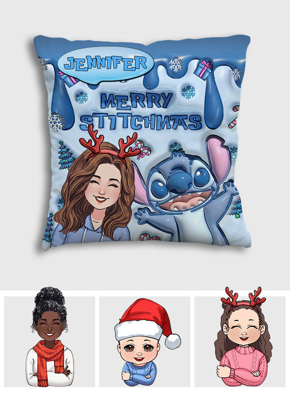 Personalized Ohana Throw Pillow Merry Stitchmas Gift Idea Throw Pillow GradoCreations