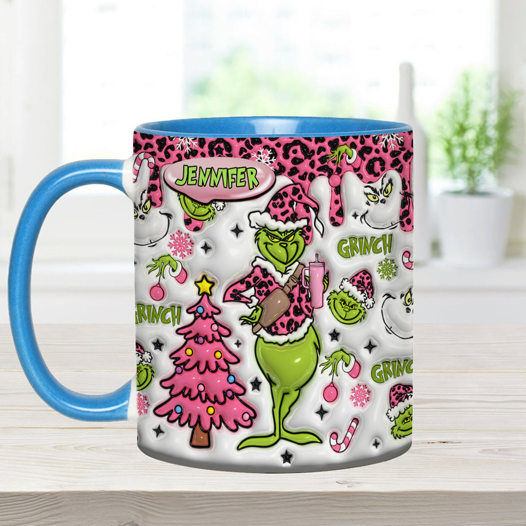 Personalized Grinch Accent Mug Custom Name Christmas Gift Accent Mug GradoCreations