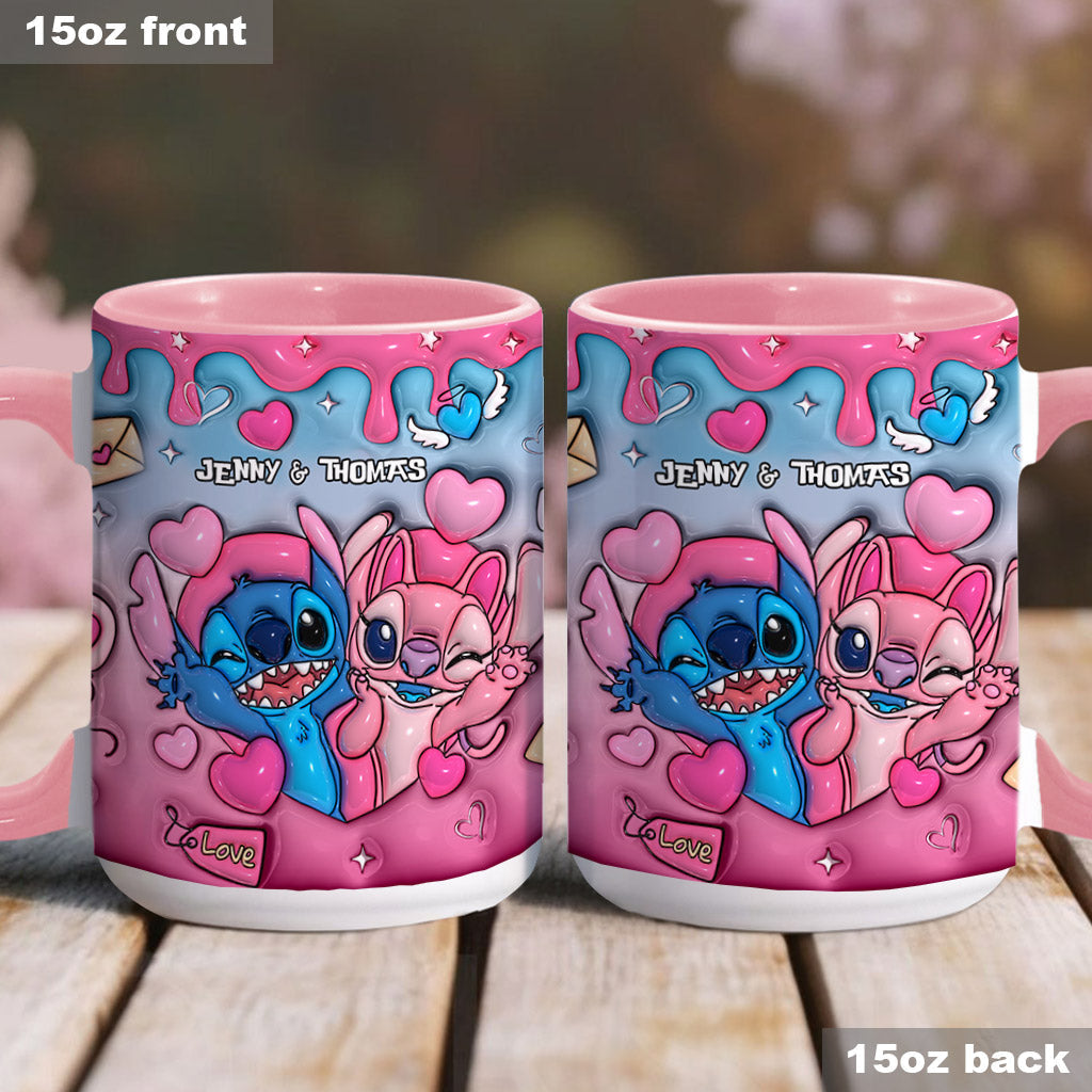 Personalized Ohana Accent Mug Custom Names Gift for Couples Accent Mug GradoCreations
