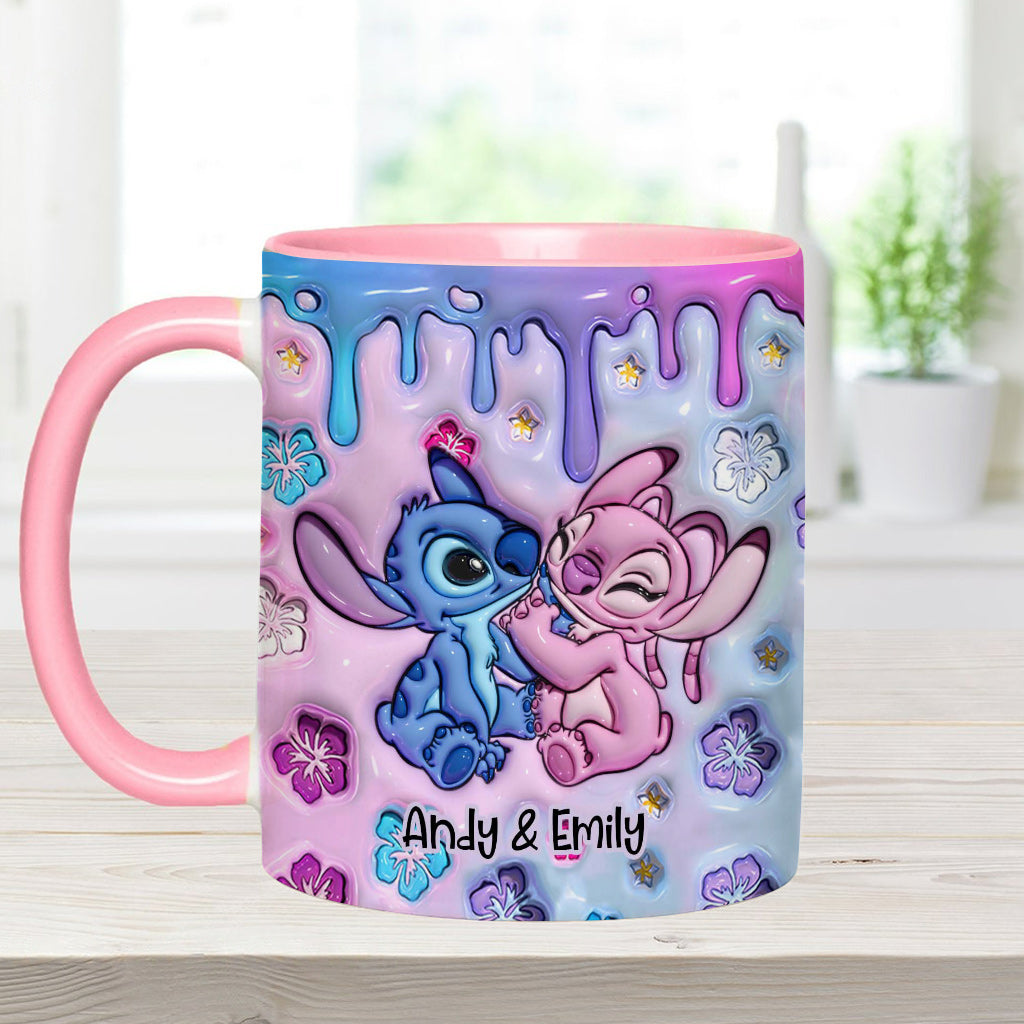 Personalized Ohana Accent Mug Custom Name Gift for Partner Accent Mug GradoCreations