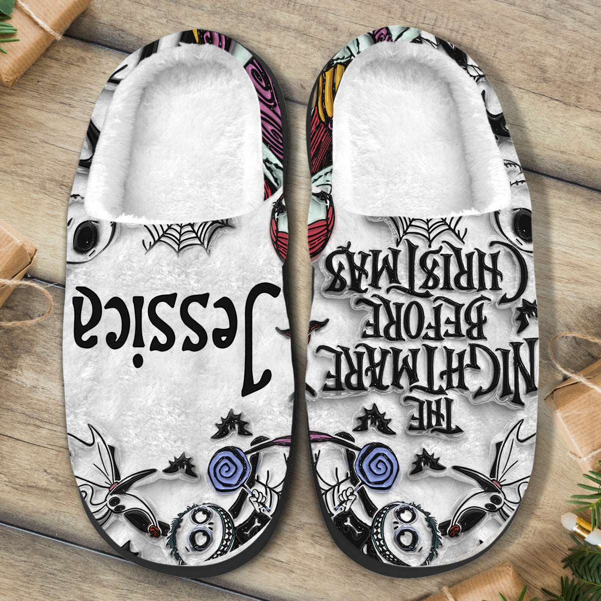 Personalized Nightmare Slippers Cozy Custom Design Gift Slippers GradoCreations