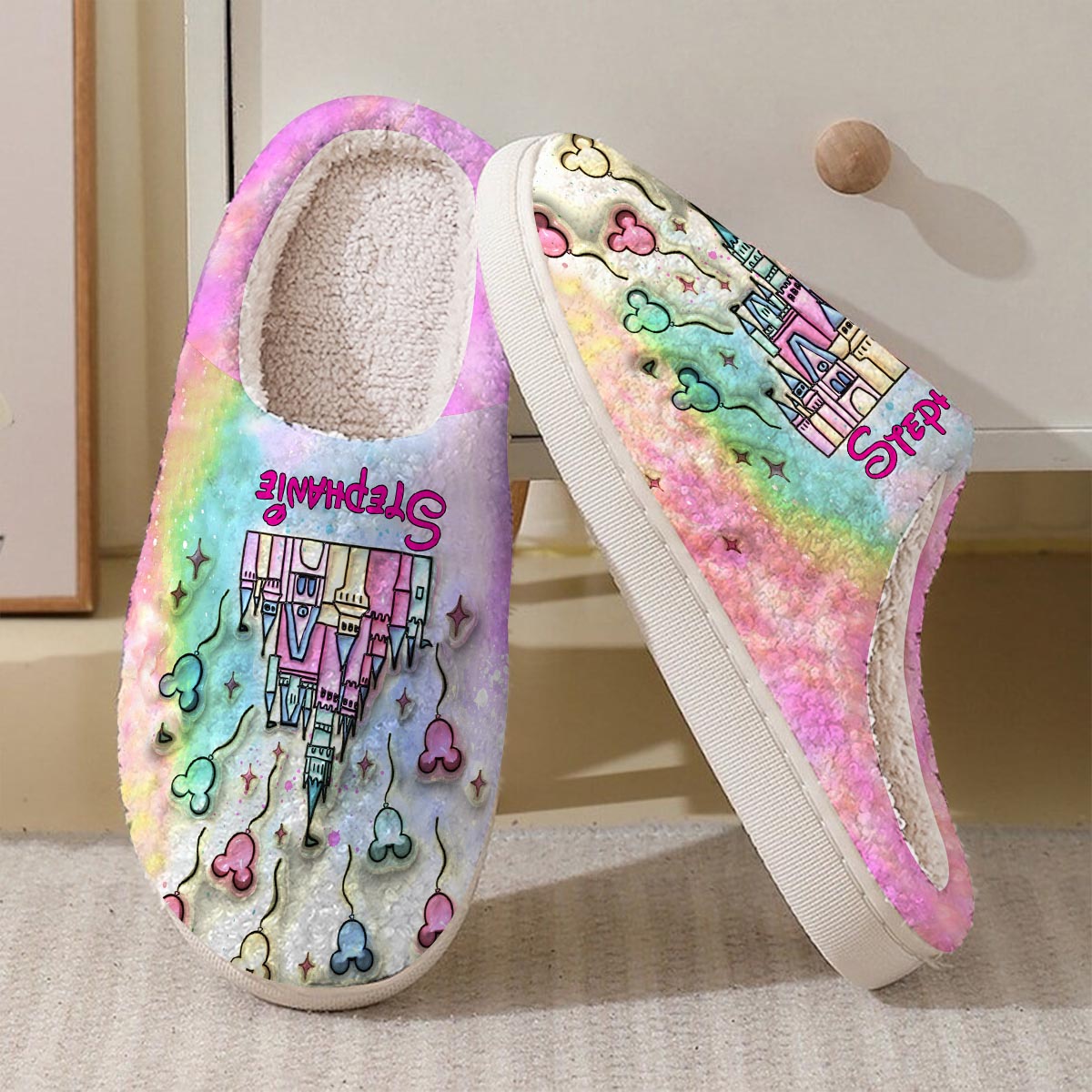 Personalized Cozy Mouse Slippers Custom Design Gift Slippers GradoCreations
