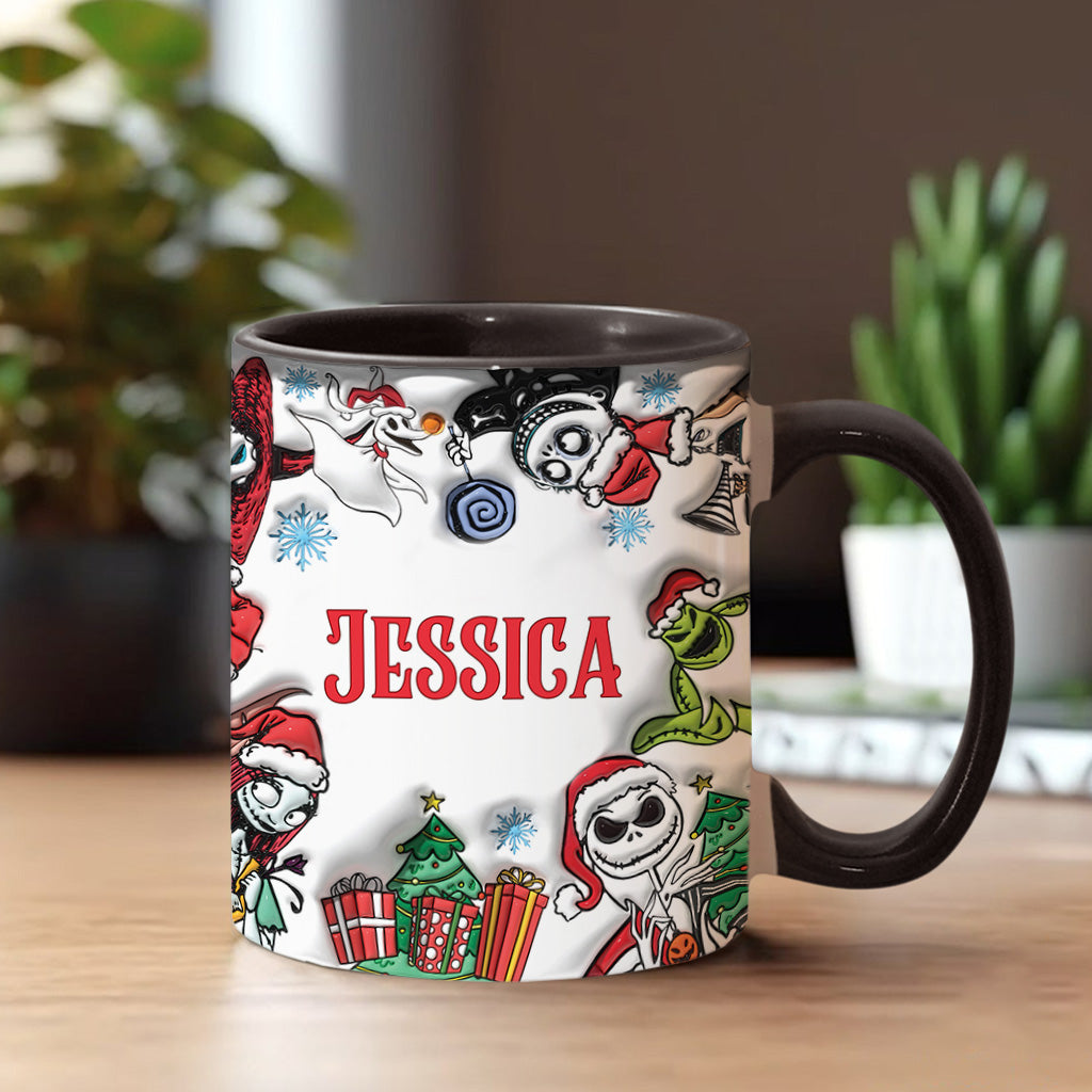 Personalized Nightmare Before Christmas Accent Mug Gift for Halloween & Christmas Accent Mug GradoCreations