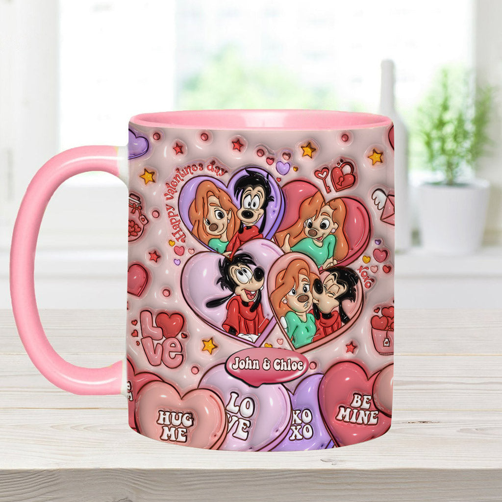 Personalized Valentine’s Day Accent Mug Custom Name Gift for Couple Accent Mug GradoCreations