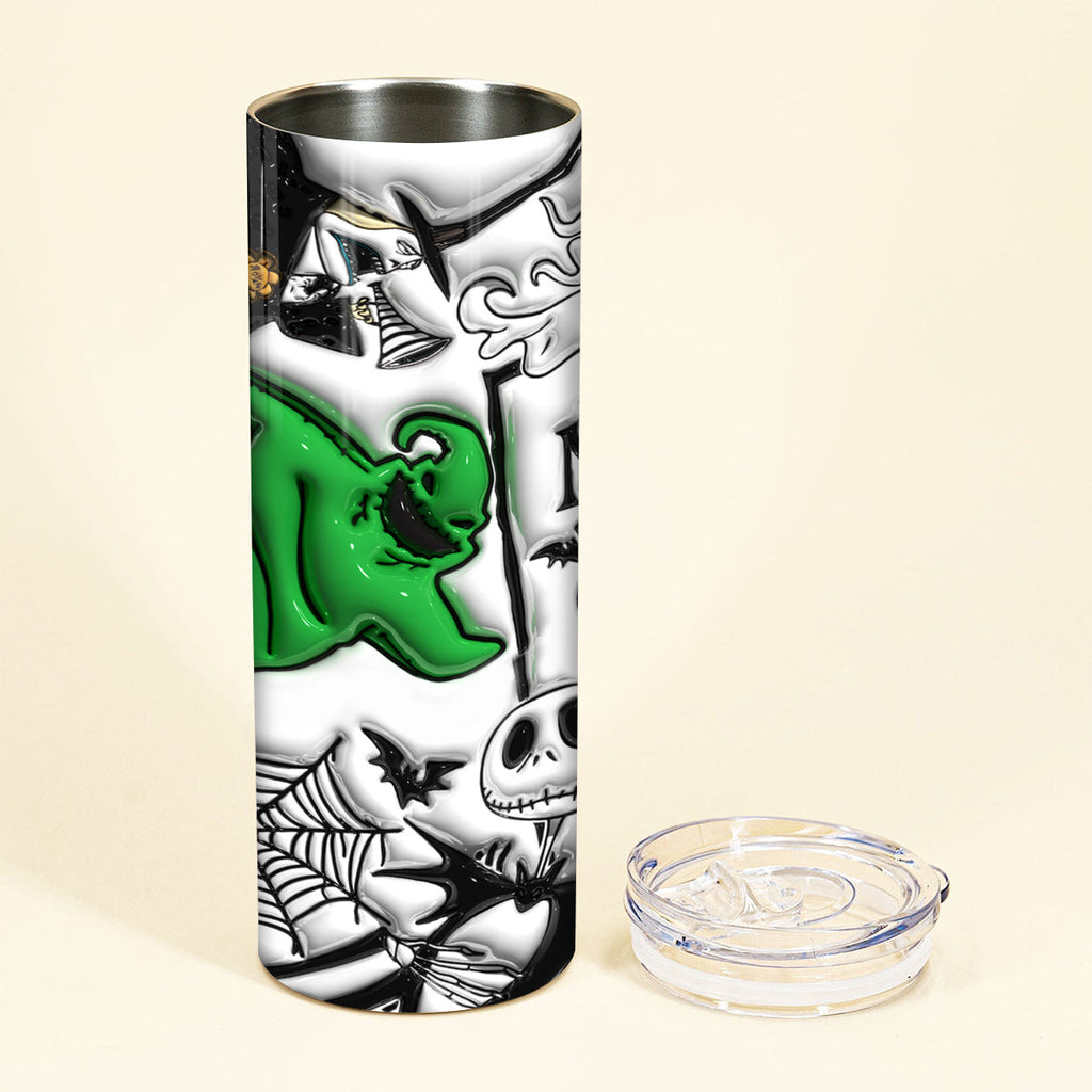 Personalized Nightmare Before Christmas Skinny Tumbler with Custom Name Gift for Halloween or Christmas Skinny Tumbler GradoCreations