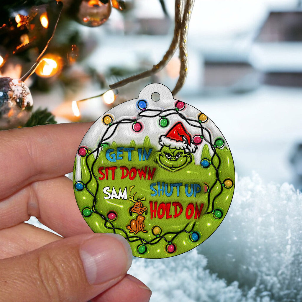 Personalized Grinch Circle Air Freshener Custom Name Gift for Christmas Circle Air Freshener GradoCreations