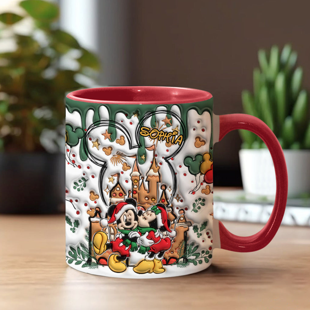 Personalized Christmas Mouse Accent Mug Custom Name Gift Accent Mug GradoCreations