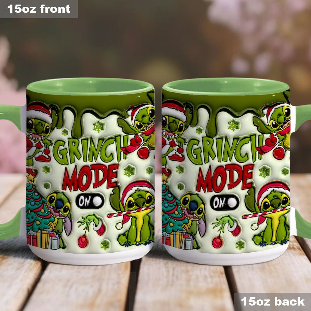 Personalized Grinch Mode Accent Mug Custom Name Gift for Christmas Accent Mug GradoCreations