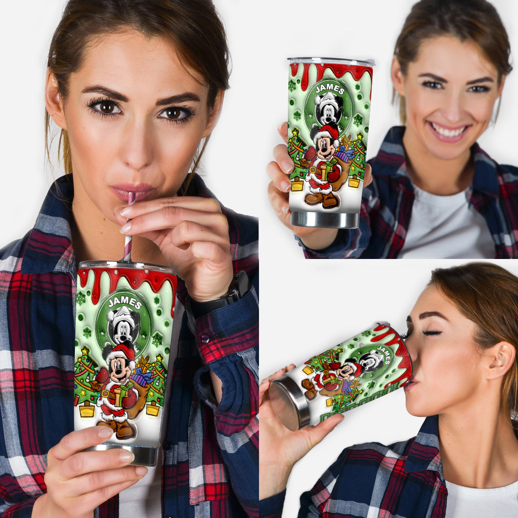 Personalized Christmas Mouse Tumbler Custom Name Gift Tumbler GradoCreations