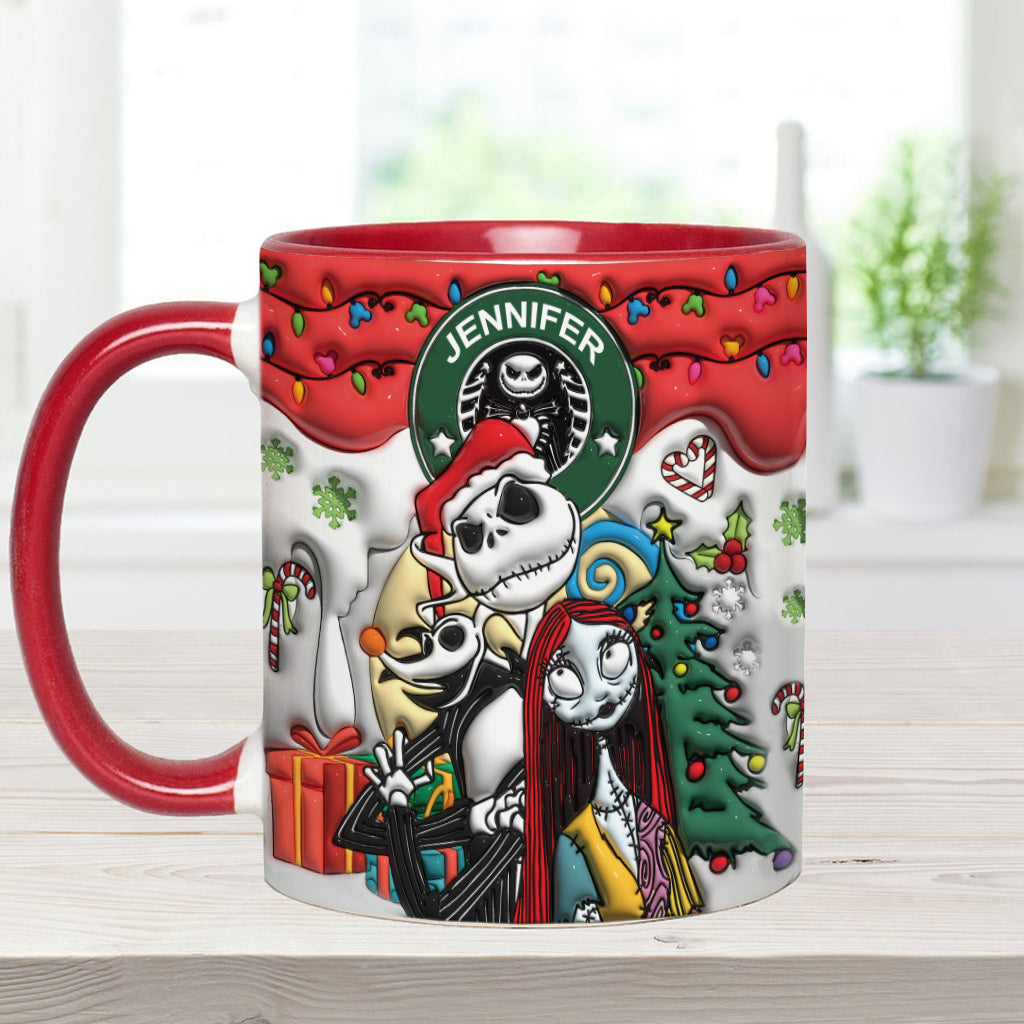Personalized Nightmare Accent Mug Custom Name Gift for Halloween Accent Mug GradoCreations