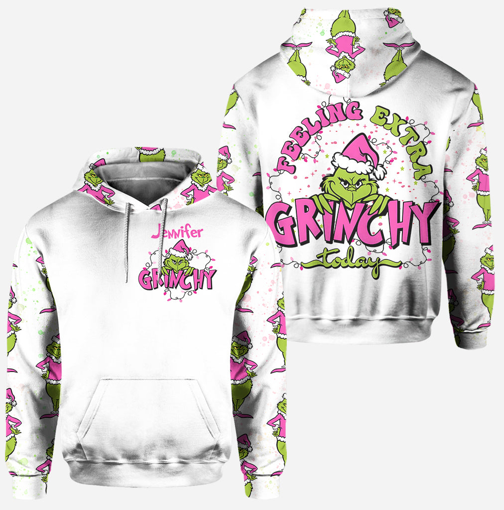 Personalized Grinch Hoodie and Leggings Christmas Outfit Hoodie & Leggings GradoCreations
