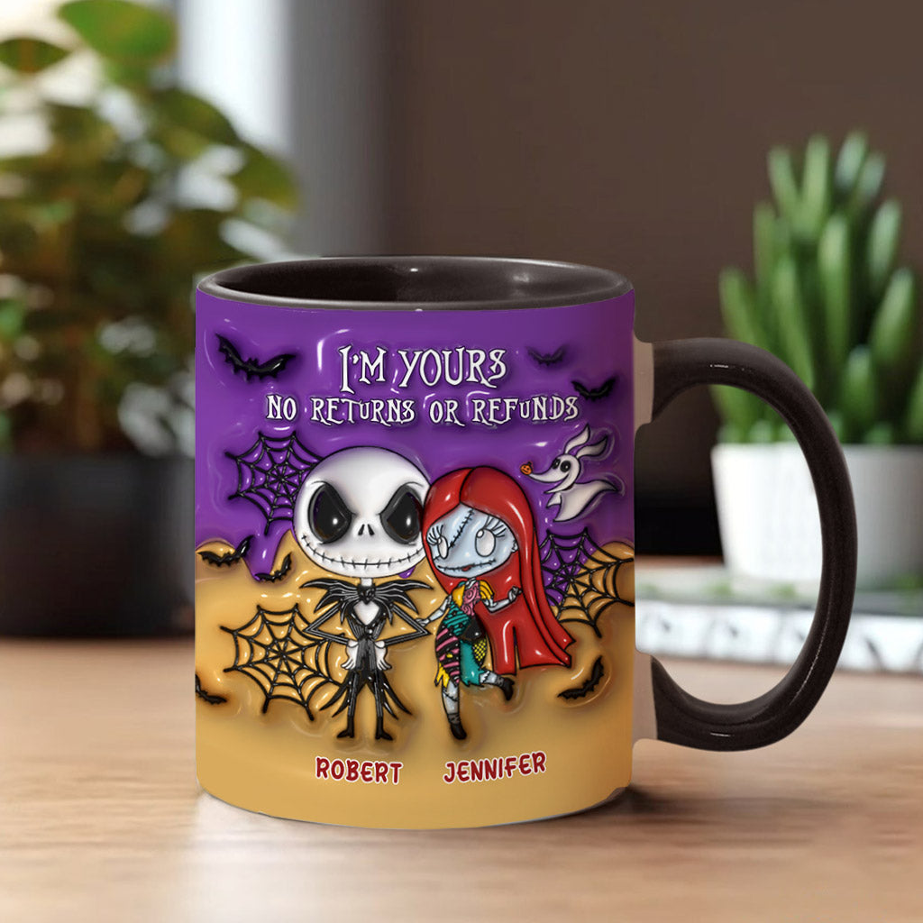 Personalized Nightmare Accent Mug Custom Name Gift for Couples Halloween Accent Mug GradoCreations