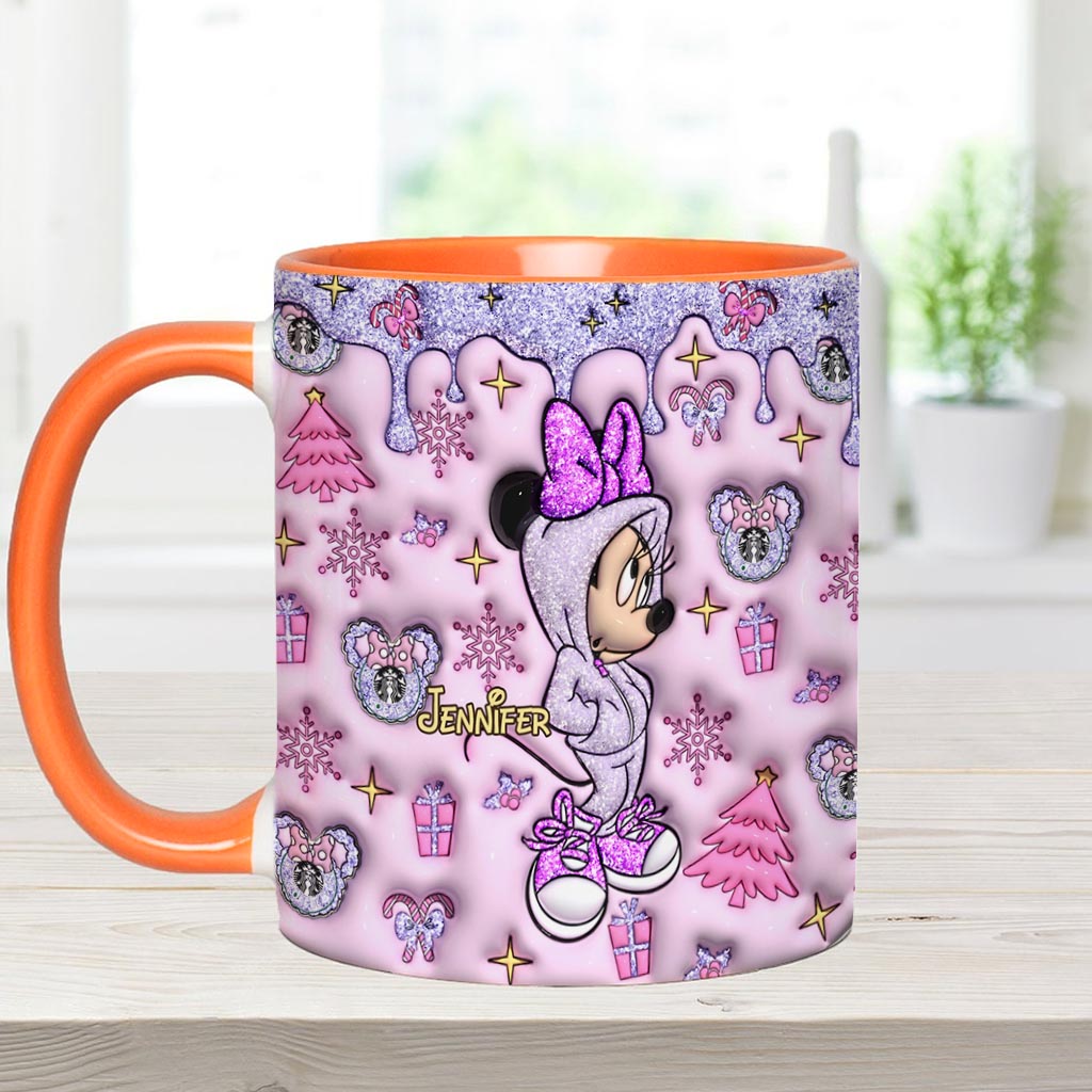 Personalized Christmas Accent Mug with Glittery Design for Mom Accent Mug GradoCreations