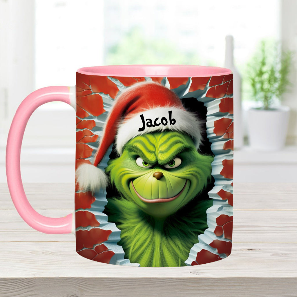 Personalized Grinch Accent Mug Custom Name Birthday Gift Accent Mug GradoCreations
