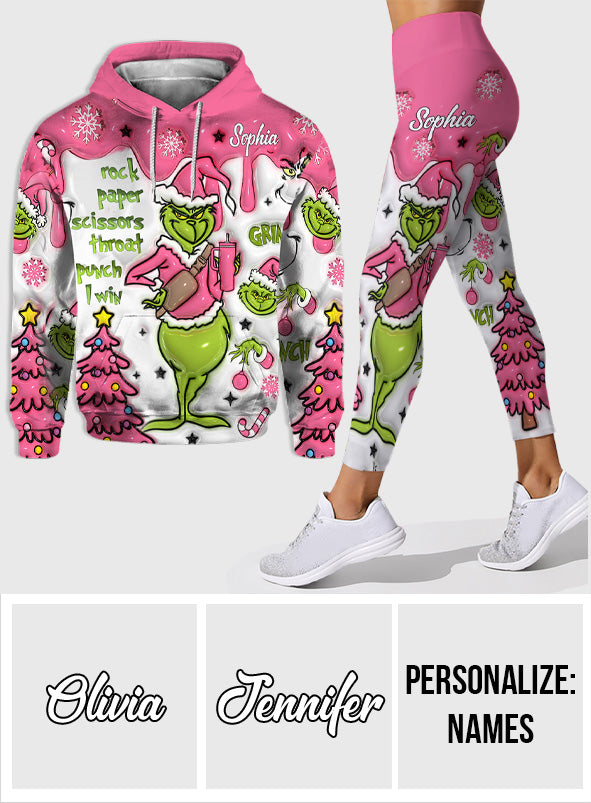Personalized Grinch Hoodie and Leggings Set for Christmas | Custom Name Gift Hoodie & Leggings GradoCreations