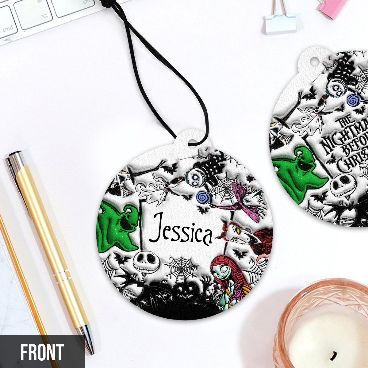 Personalized Nightmare Before Christmas Air Freshener Gift Circle Air Freshener GradoCreations