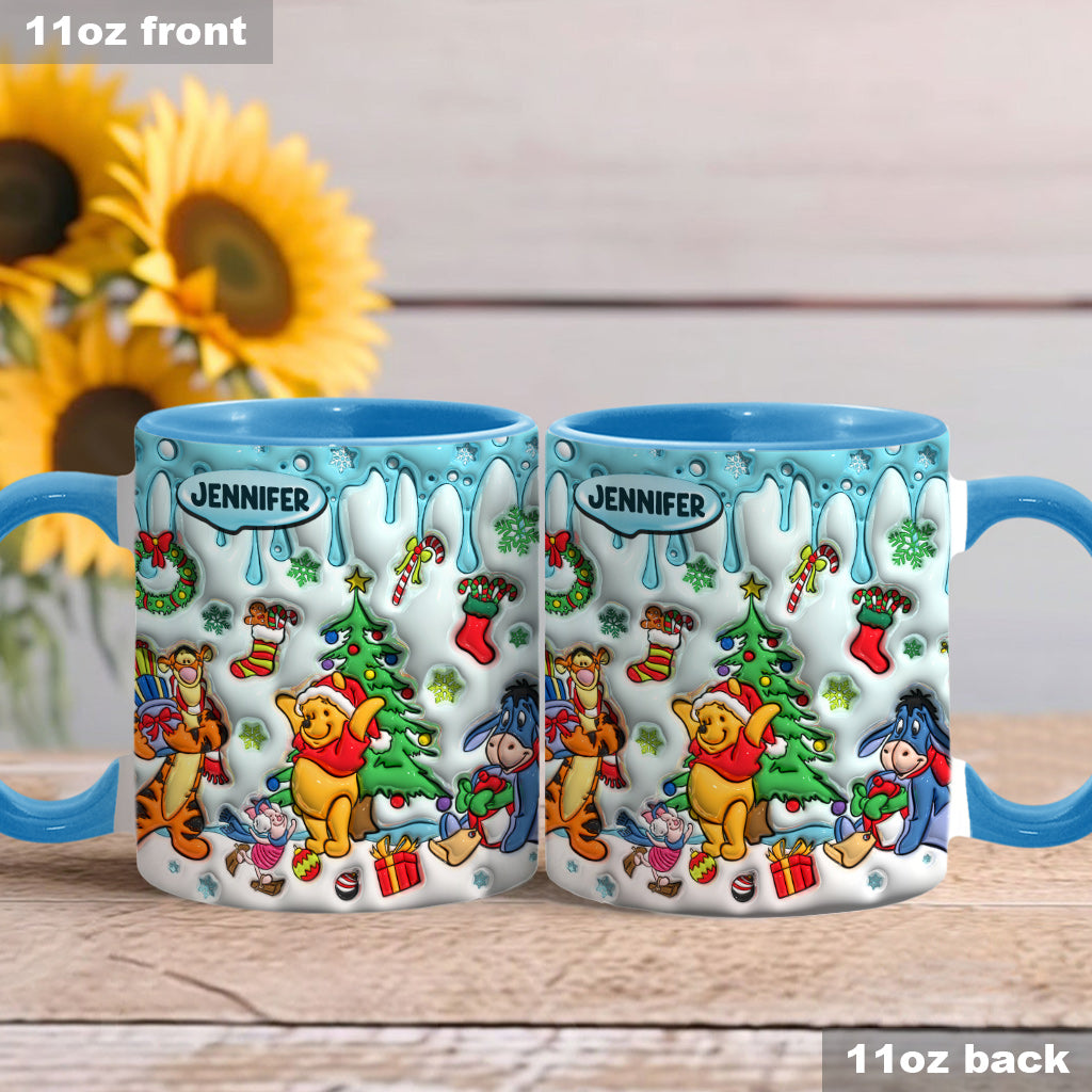 Personalized Christmas Accent Mug with Name for Mom or Dad Accent Mug GradoCreations