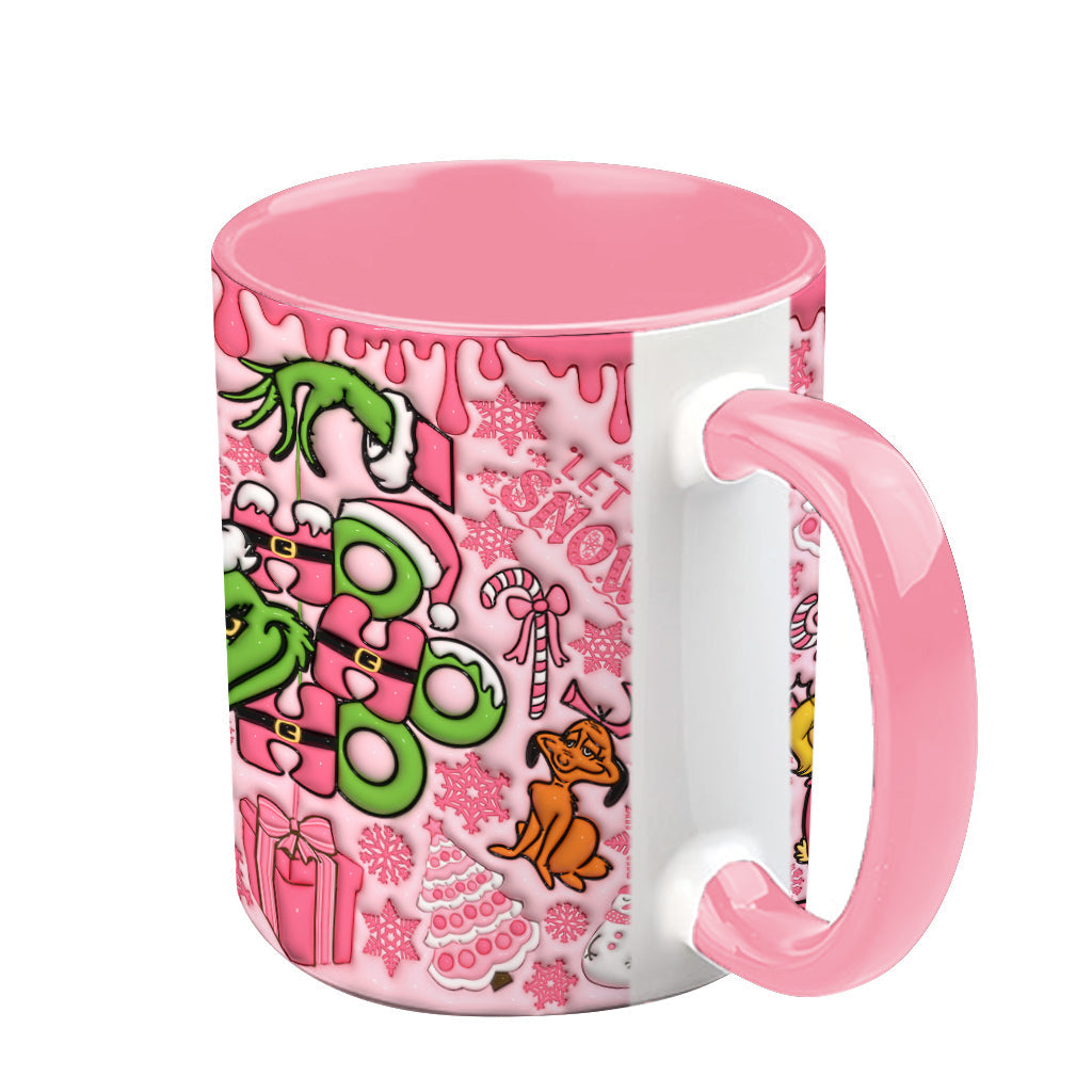 Personalized Grinch Christmas Accent Mug with Custom Name for Holiday Gifts Accent Mug GradoCreations