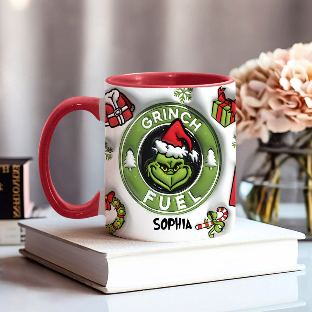 Personalized Grinch Accent Mug Custom Name Holiday Gift Accent Mug GradoCreations