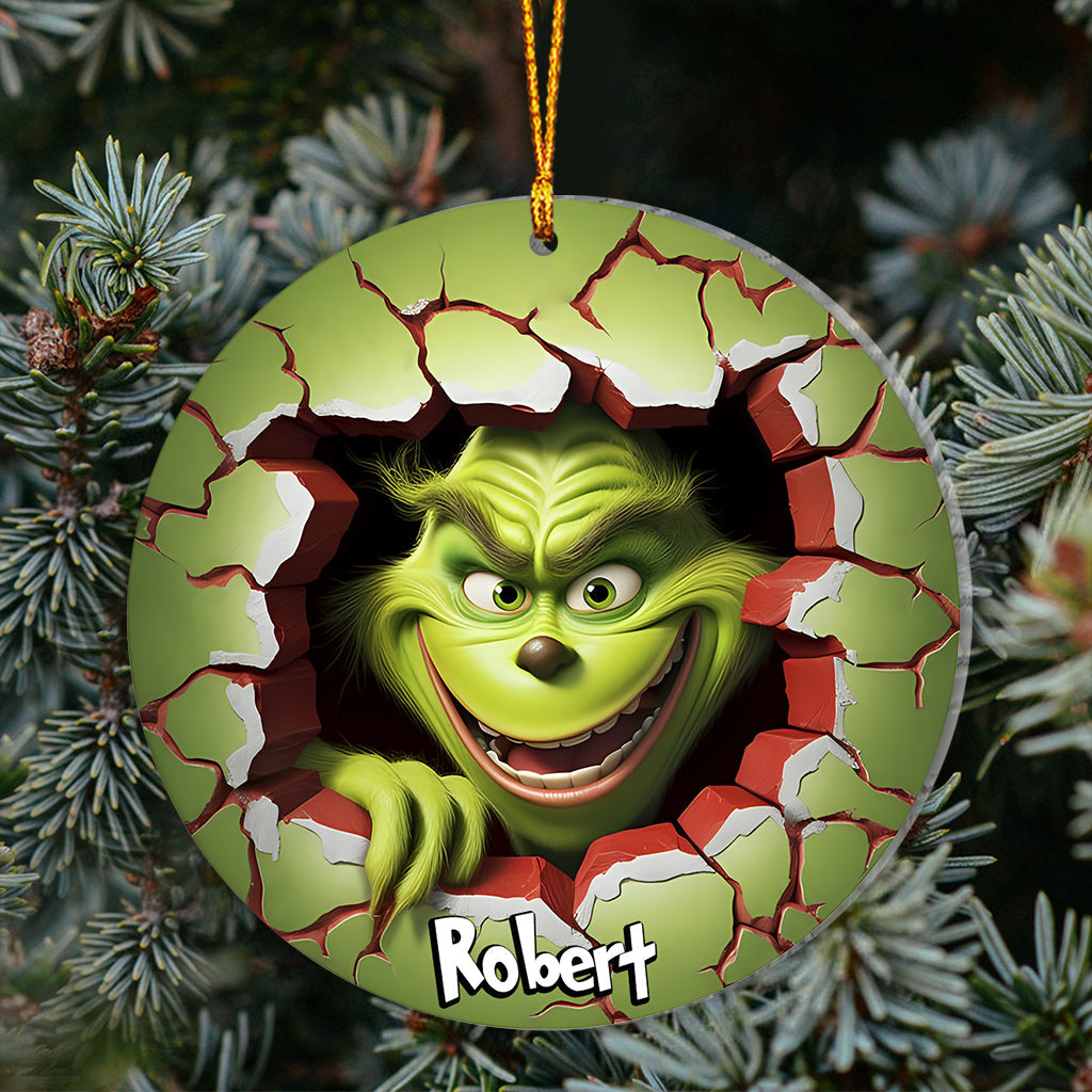 Personalized Grinch Christmas Ornament Custom Name Gift Ornament GradoCreations
