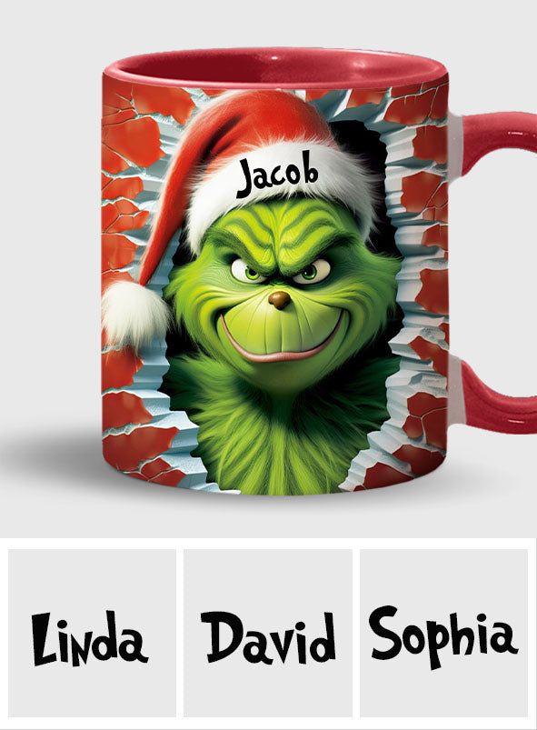 Personalized Grinch Accent Mug Custom Name Birthday Gift Accent Mug GradoCreations