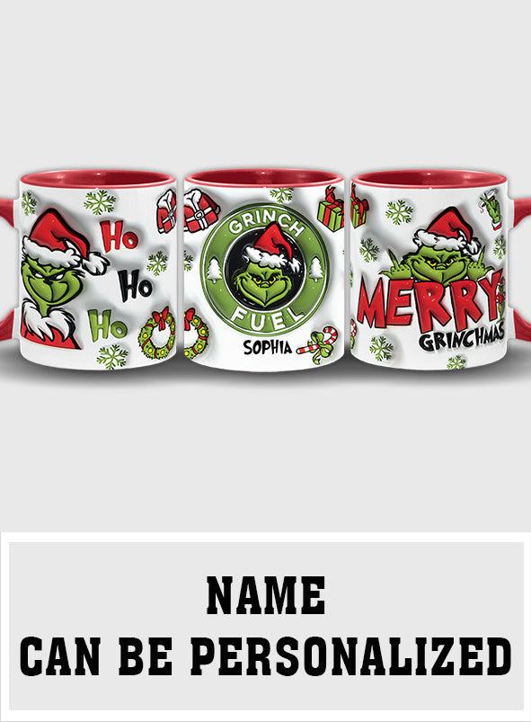 Personalized Grinch Accent Mug Custom Name Holiday Gift Accent Mug GradoCreations