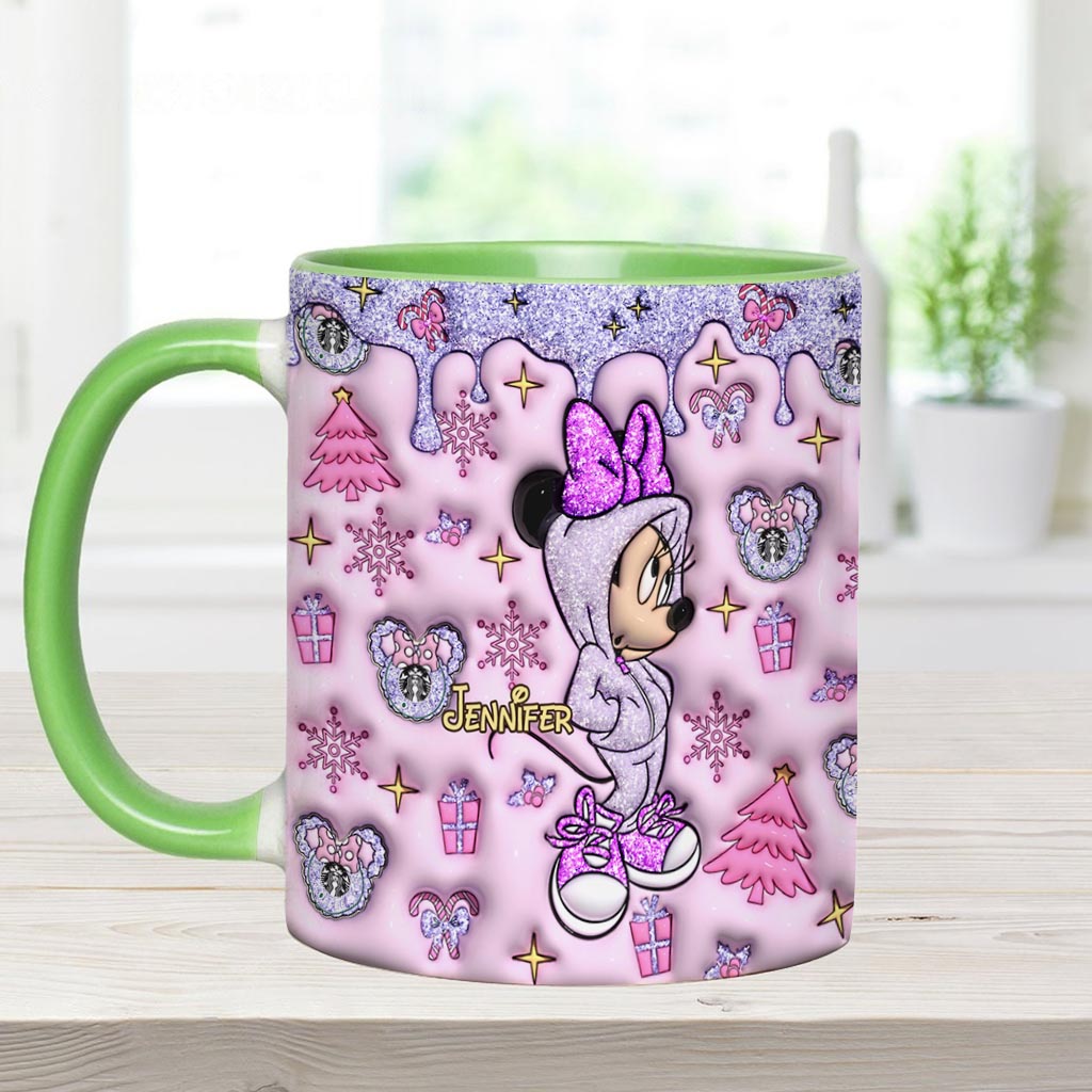 Personalized Christmas Accent Mug with Glittery Design for Mom Accent Mug GradoCreations