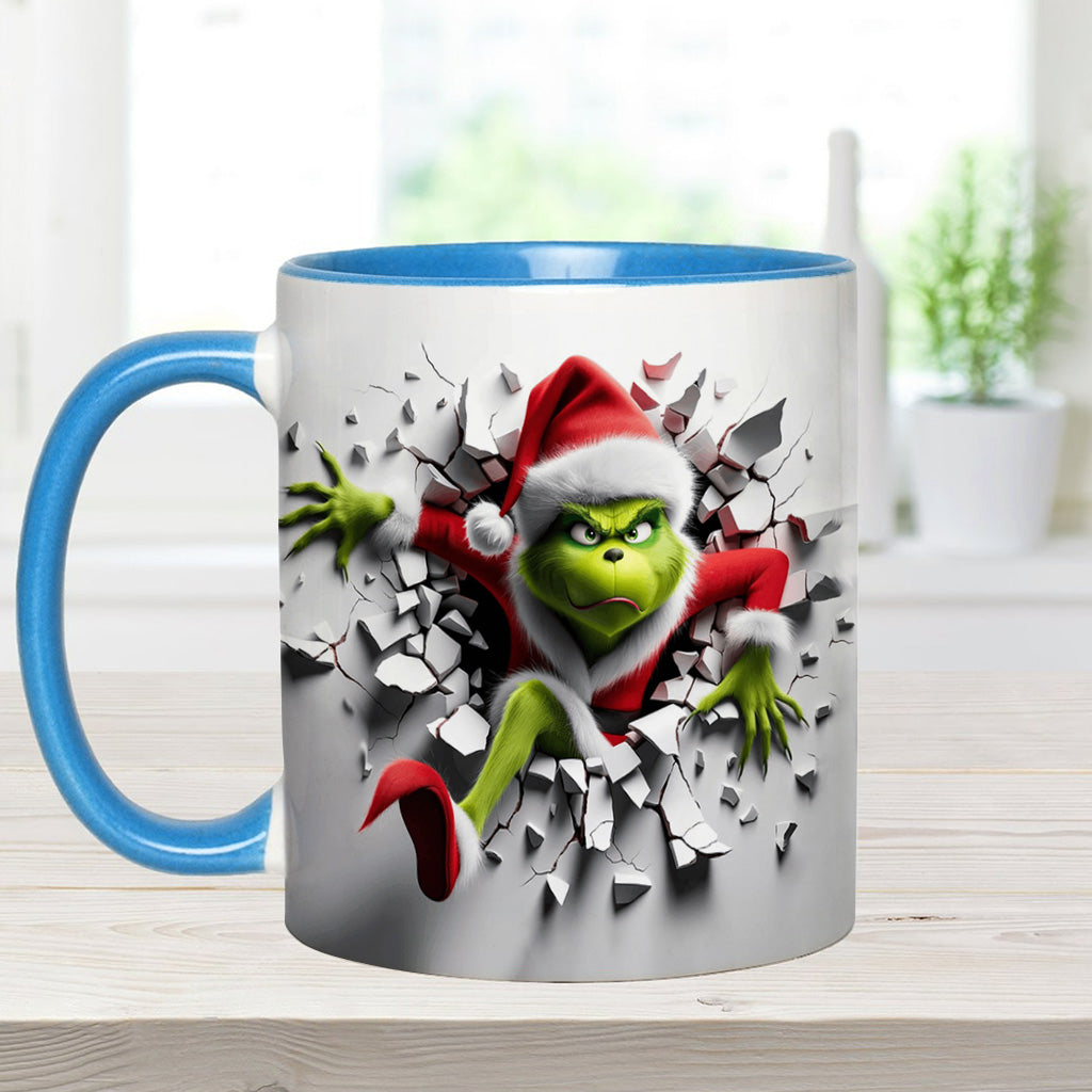 Personalized Christmas Accent Mug with Grinch Design for Holiday Gifts Accent Mug GradoCreations