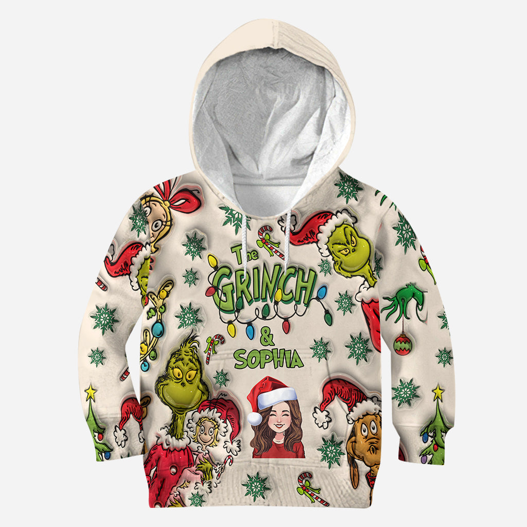 Personalized Grinch Hoodie & Leggings Set Custom Name Gift for Christmas Hoodie & Leggings GradoCreations