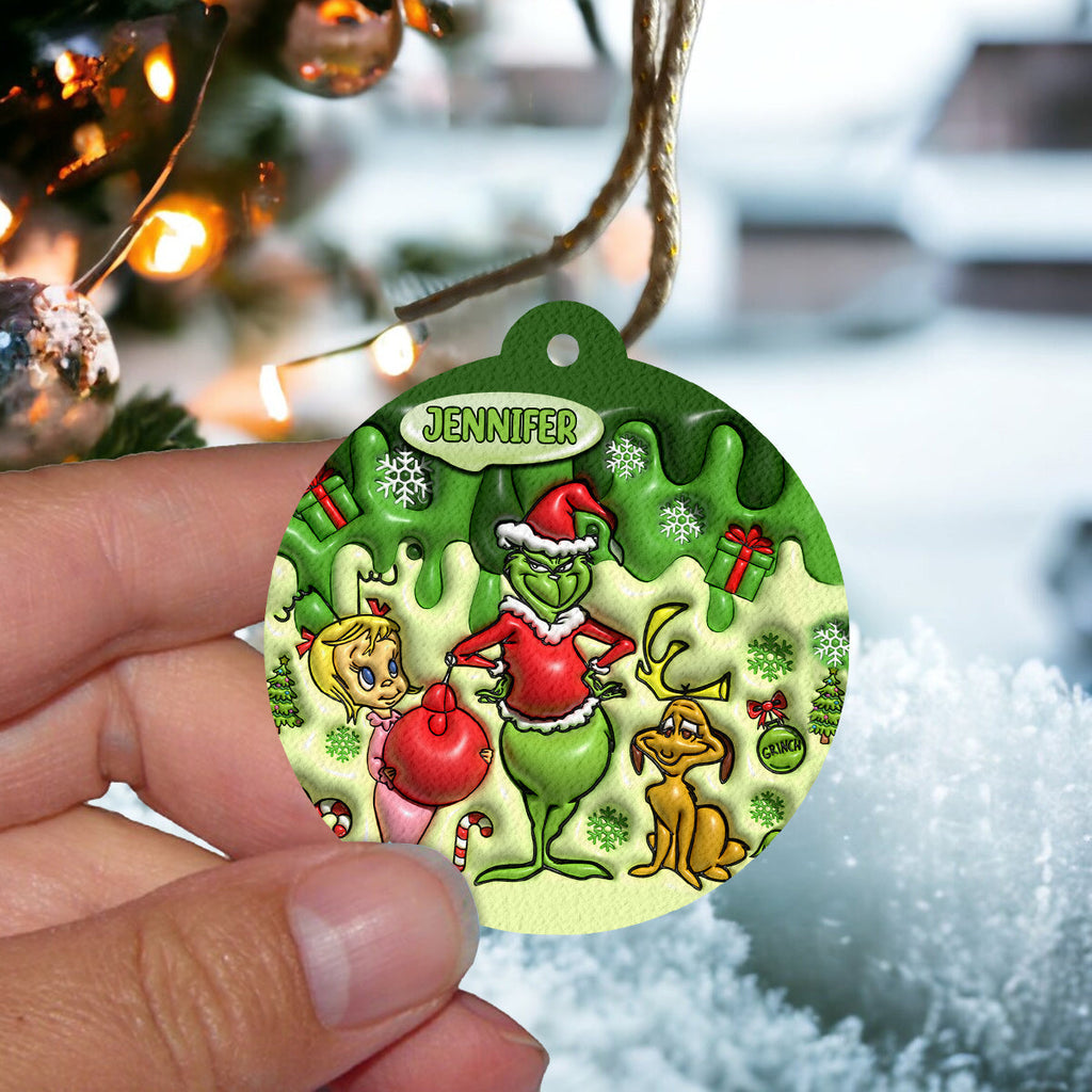 Personalized Christmas Circle Air Freshener Custom Name Gift Circle Air Freshener GradoCreations