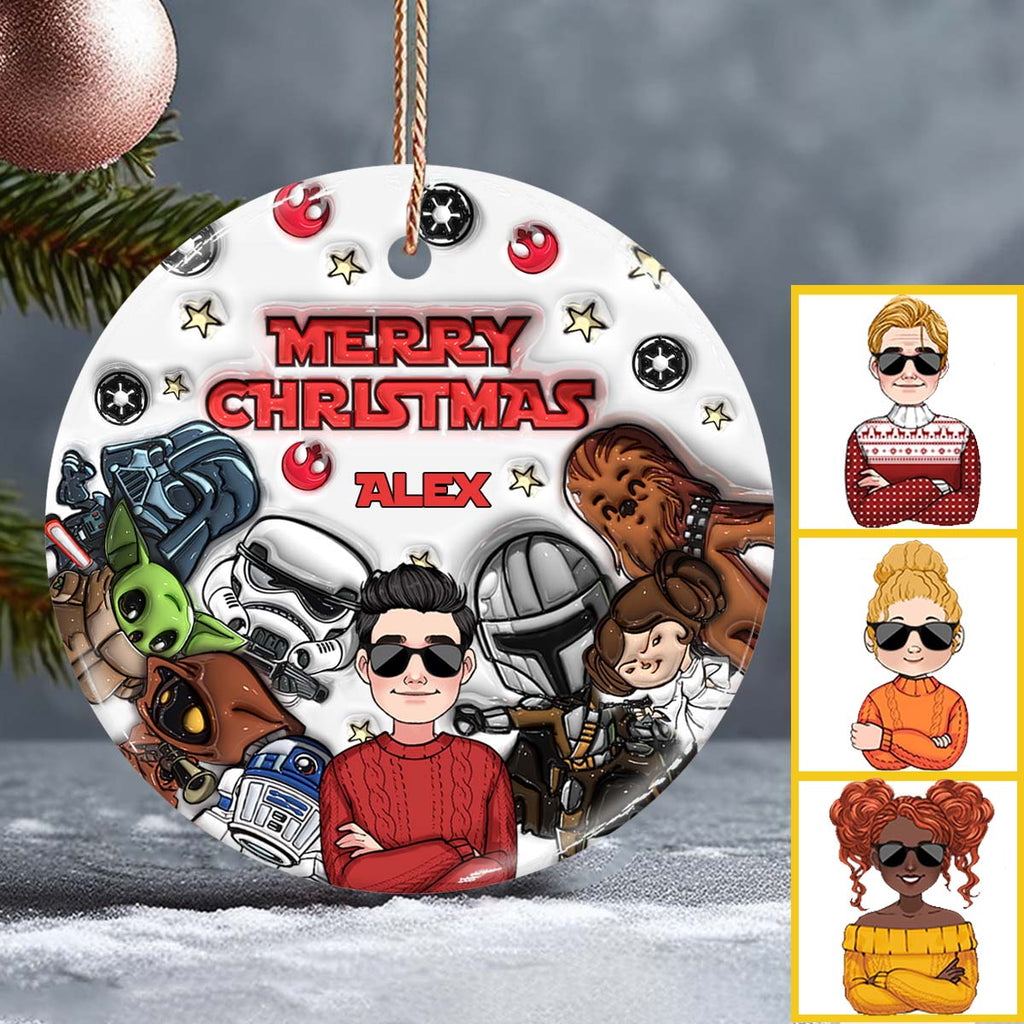 Personalized Ceramic Circle Ornament Merry Sithmas Gift for Kids Ceramic Circle Ornament GradoCreations