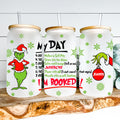 Personalized Grinch Can Glass with Straw Customized for Christmas Can Glass GradoCreations