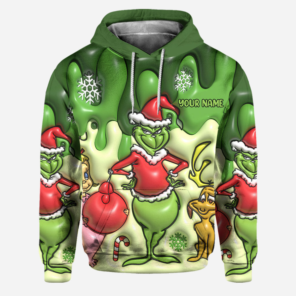 Personalized Grinch Hoodie & Leggings Set Custom Name Gift for Christmas Hoodie & Leggings GradoCreations