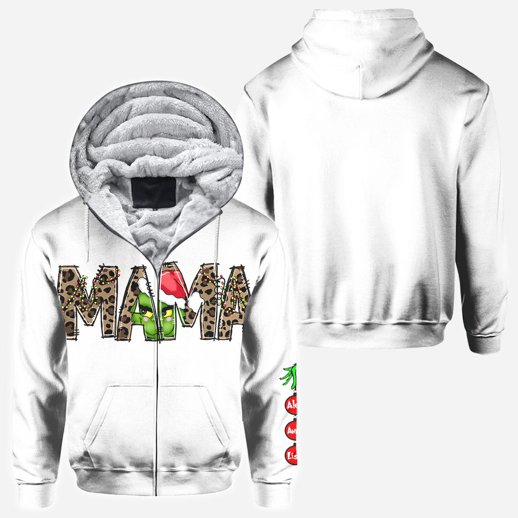 Personalized Christmas Hoodie for Mom with Grinch Design All Over Shirt GradoCreations