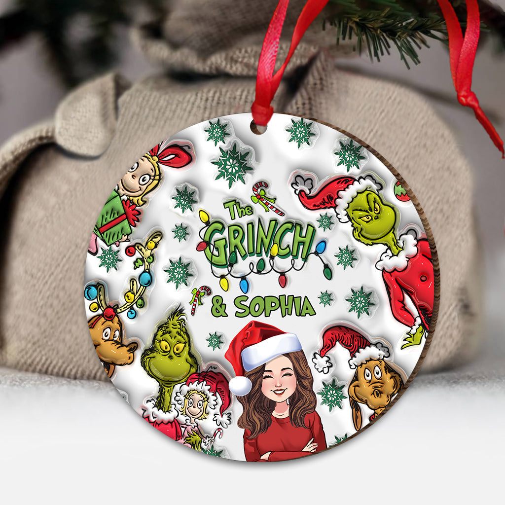 Personalized Grinch Christmas Ornament Custom Name Gift Ornament GradoCreations