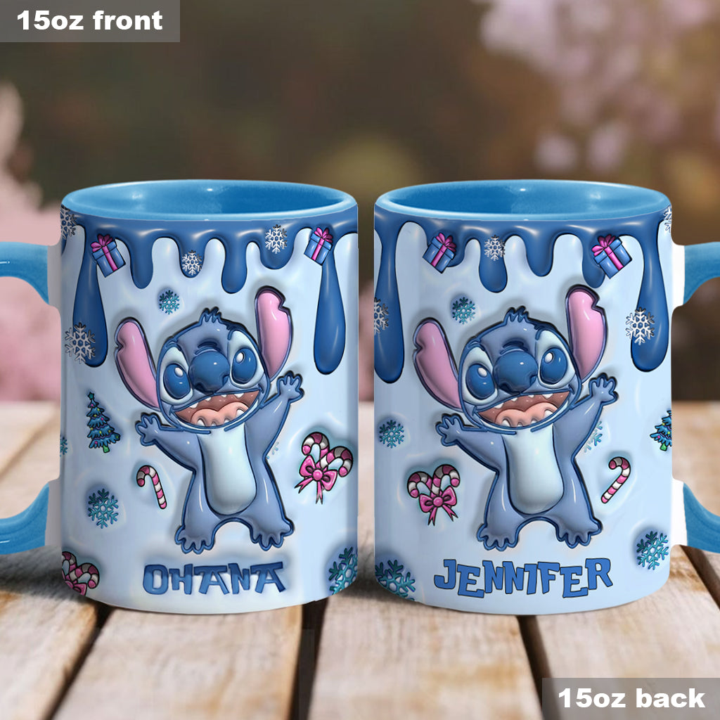 Personalized Ceramic Accent Mug Ohana Gift for Mom or Dad Accent Mug GradoCreations