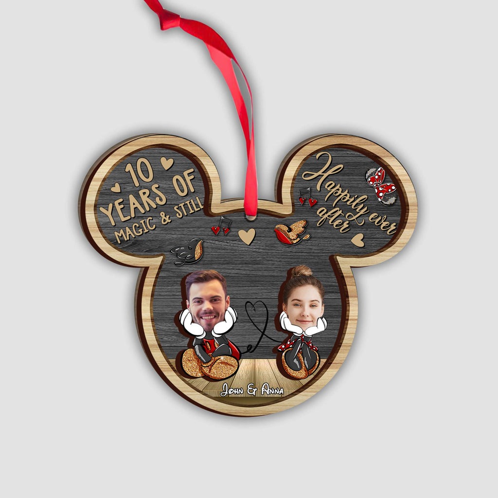 Personalized Mickey Mouse Layered Ornament Custom Gift for Couples 2 Layered Piece Ornament GradoCreations
