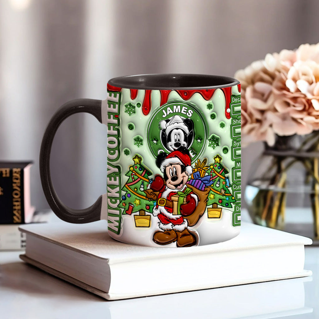 Personalized Christmas Mouse Accent Mug Custom Name Gift Accent Mug GradoCreations