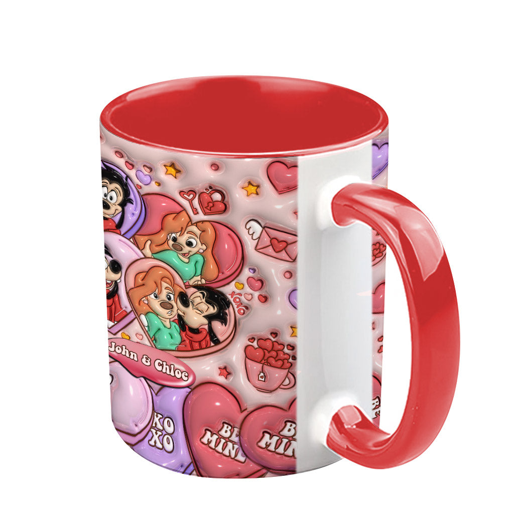 Personalized Valentine’s Day Accent Mug Custom Name Gift for Couple Accent Mug GradoCreations