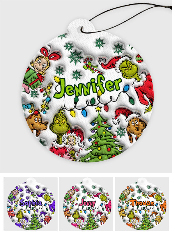 Personalized Christmas Air Freshener Custom Name Gift Circle Air Freshener GradoCreations