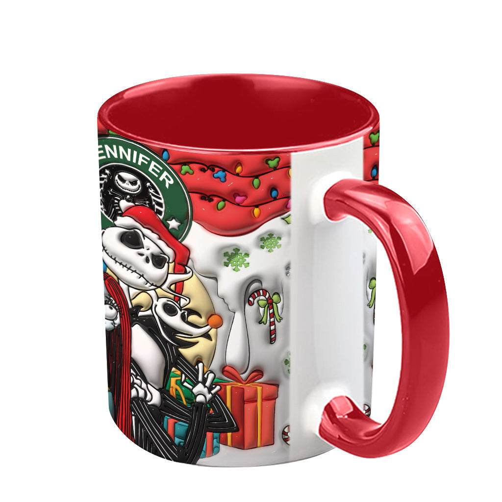 Personalized Nightmare Accent Mug Custom Name Gift for Halloween Accent Mug GradoCreations