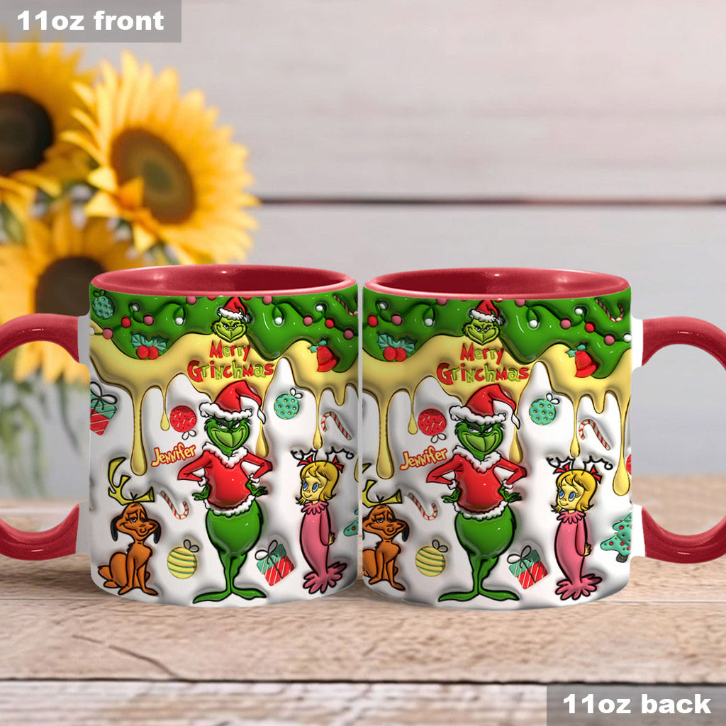 Personalized Merry Grinchmas Accent Mug Custom Name Gift Accent Mug GradoCreations