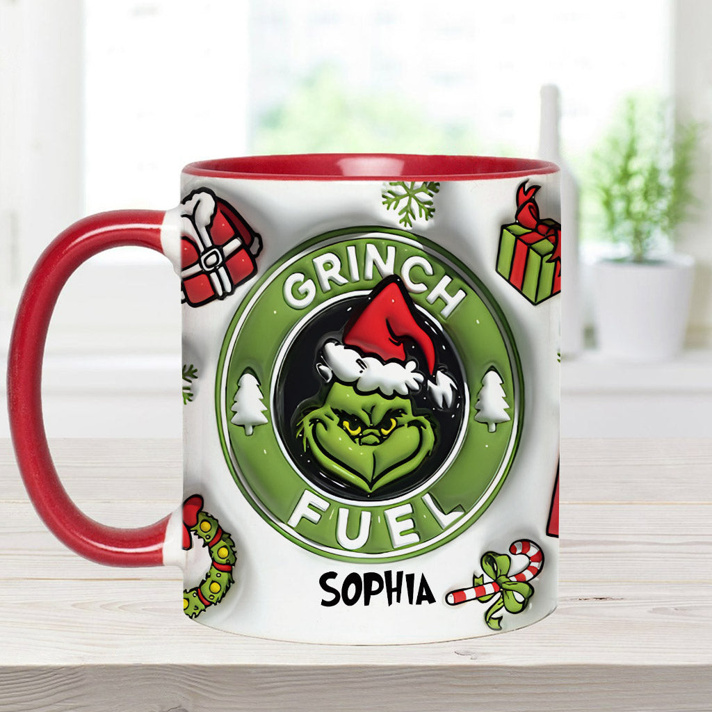 Personalized Grinch Accent Mug Custom Name Holiday Gift Accent Mug GradoCreations