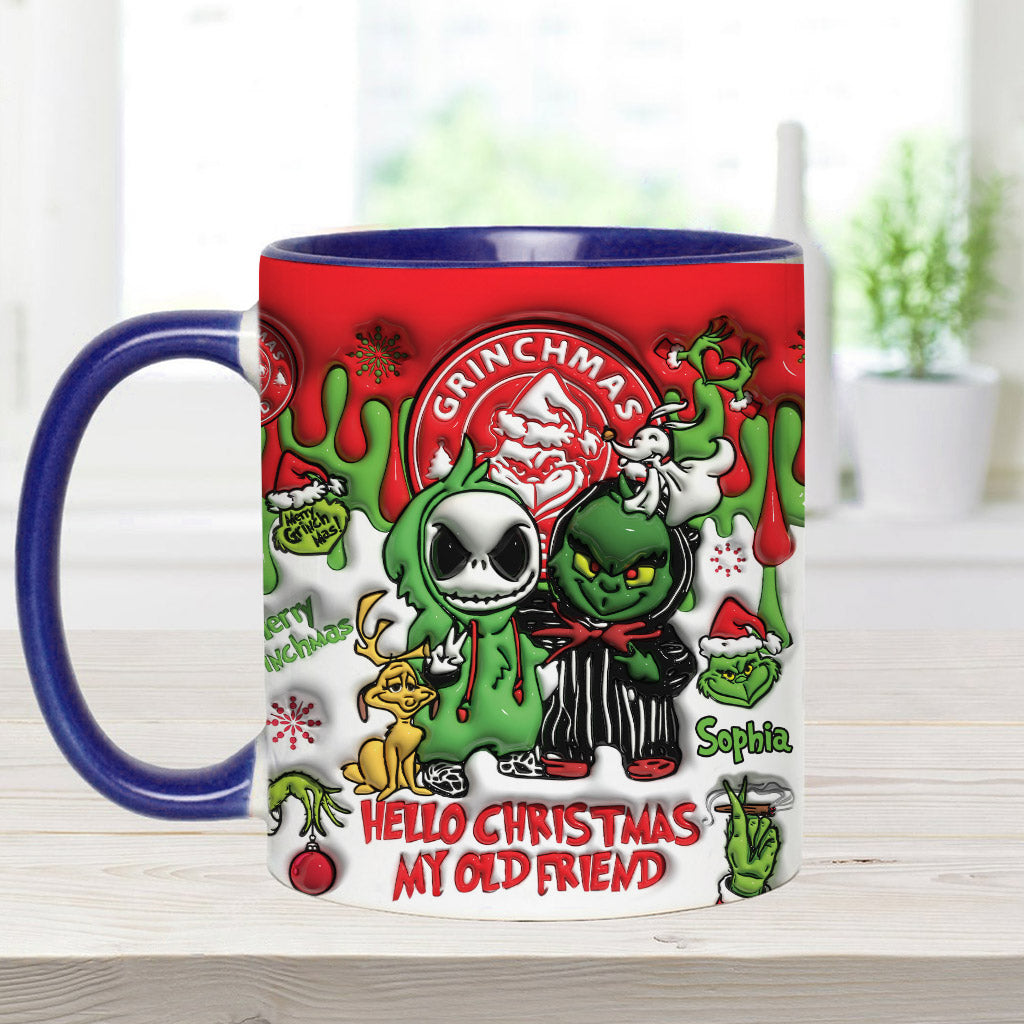 Personalized Grinch Accent Mug Custom Name Christmas Gift Accent Mug GradoCreations