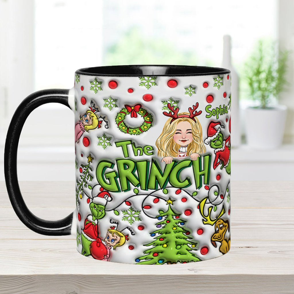Personalized The Grinch Accent Mug Custom Name Christmas Gift Accent Mug GradoCreations